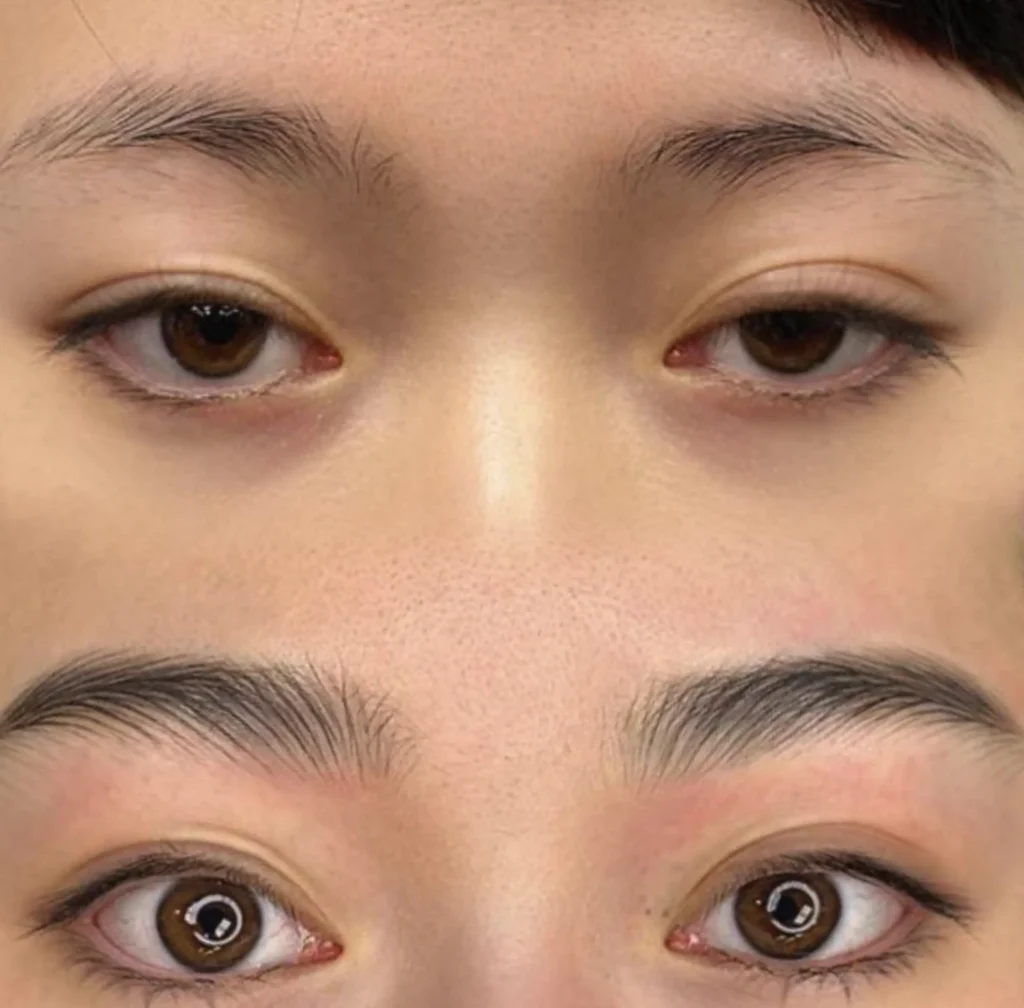 microbladed eyebrows before and after